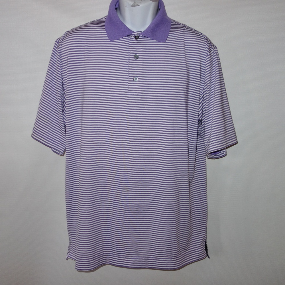 FootJoy Polo Golf Shirt Men M Purple Stripe